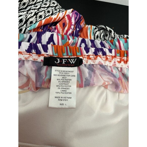 J.F.W Women’s Long Dress With Pockets Size L Halter Neck Geometric Padded Bra - Picture 9 of 9